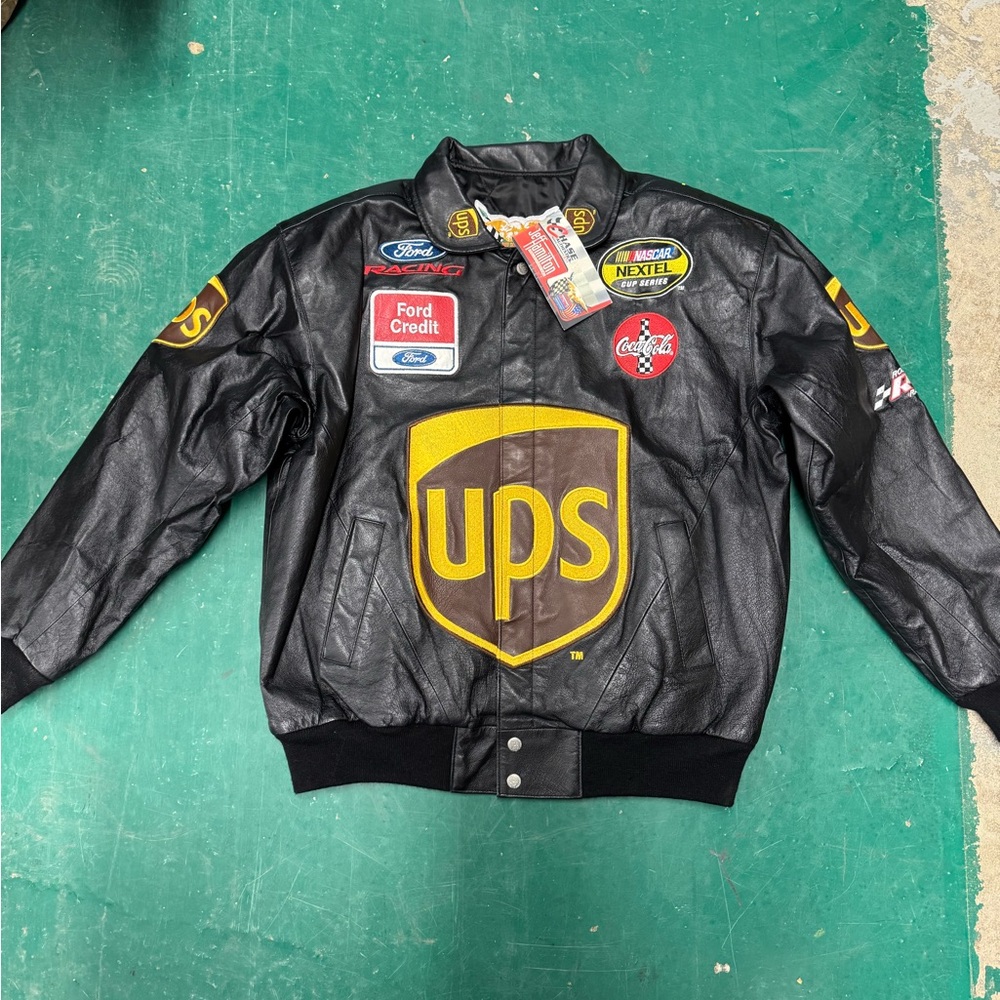 vintage Jeff Hamilton NASCAR leather racing jacket Men's Medium